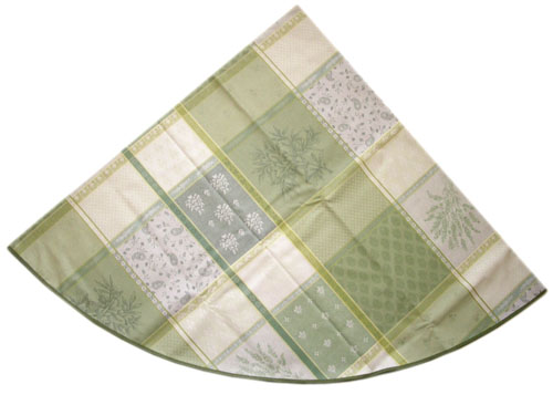Jacquard tablecloth Coated (Valbonne. raw/green) - Click Image to Close